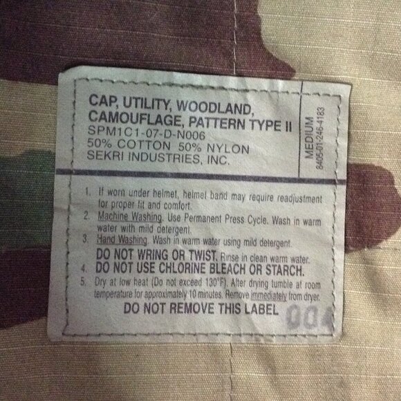 VTG. 2007 Authentic Army Hat, US Military, Camo, Utility Cap (BDU) Skeri Indust. - Picture 3 of 5